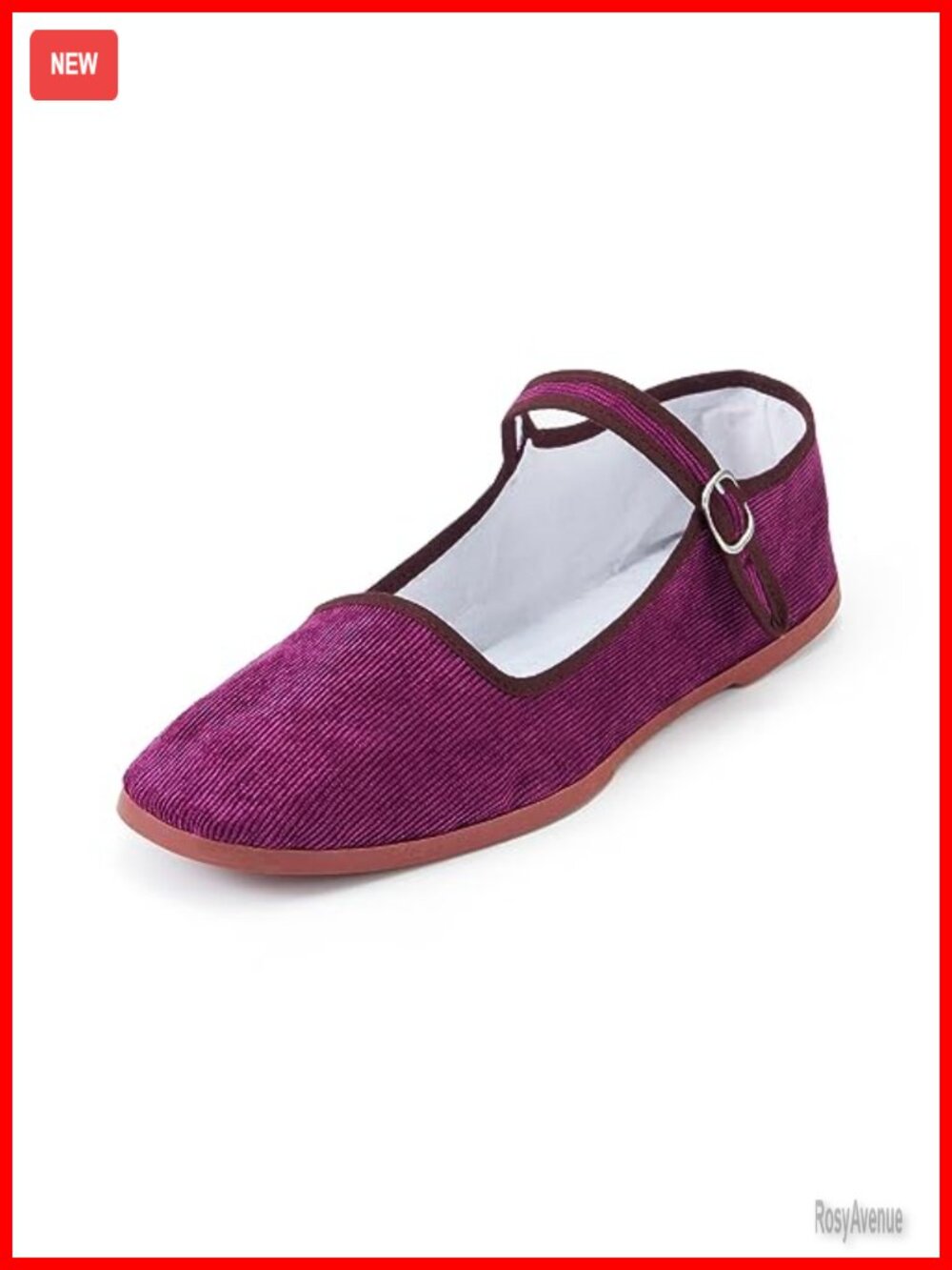 Womens Cotton Mary Jane Flats Buckle Slip Resistant Casual Shoes
